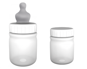 Ready-to-feed bottle with adapted teat